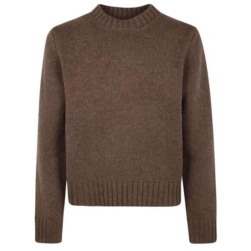 STUDIO NICHOLSON Men's Ribbed Crewneck Sweater Men BROWN Sweaters & Cardigans